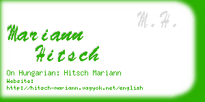 mariann hitsch business card